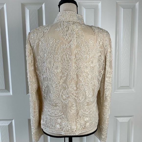 Vintage Adrianna Papell Beaded Lace Evening Jacket — EUC - Picture 9 of 14